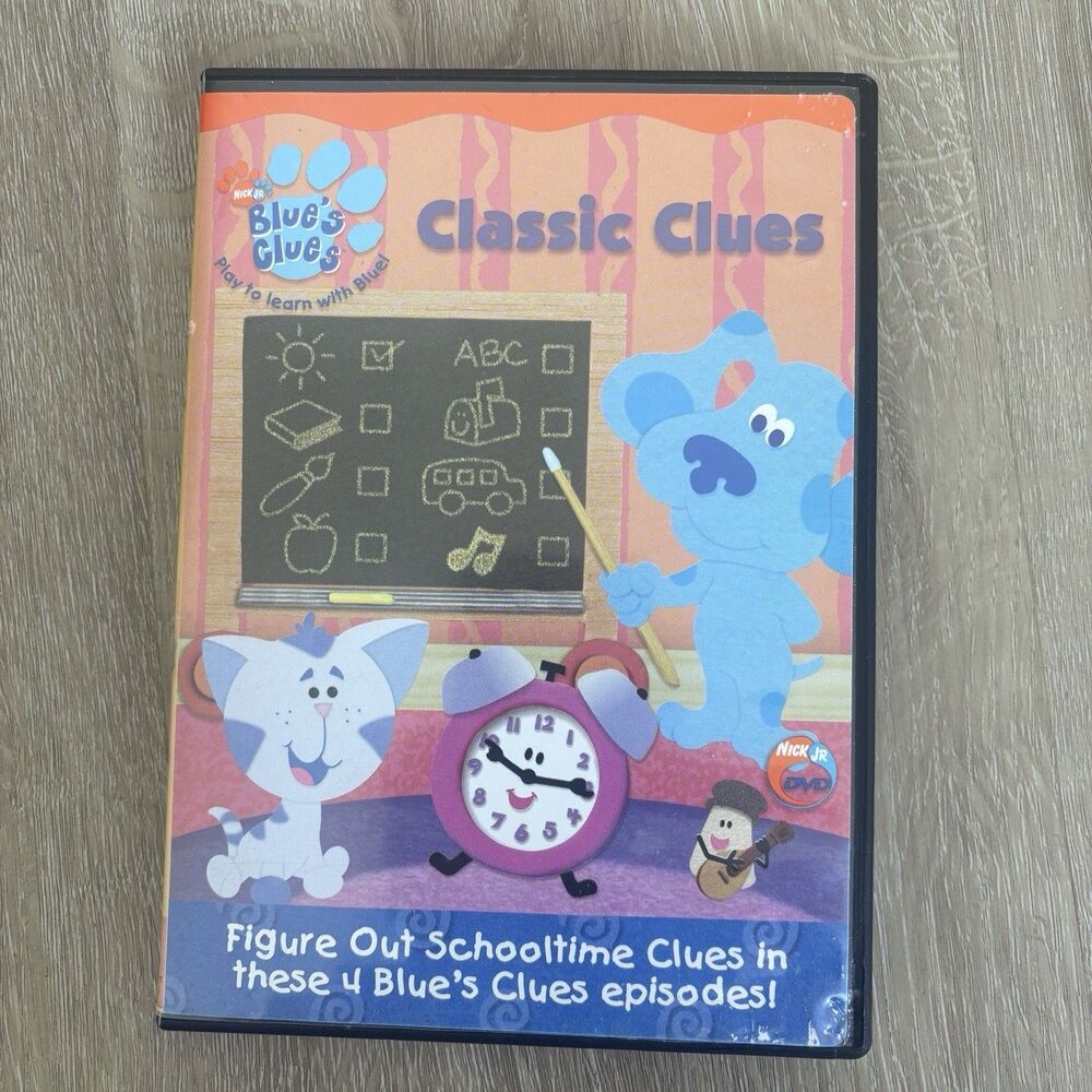 Blue's Clues Classic Clues DVD 2004 VTG Nickelodeon Nick Jr. Schooltime 4 Episod